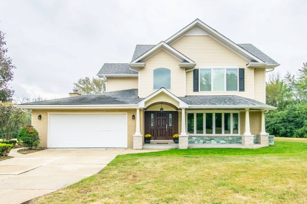 Remodeled front porch on traditional home